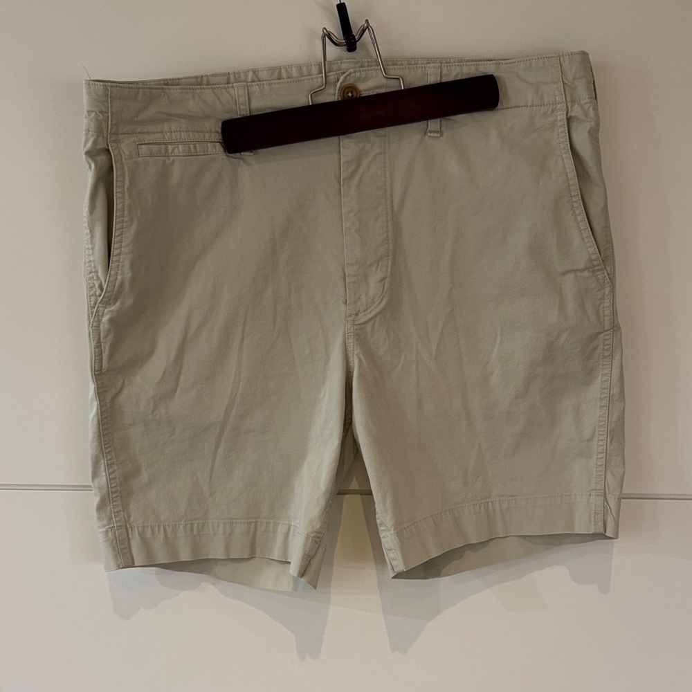 Buck Mason Twill Light Tan Flat Front Shorts